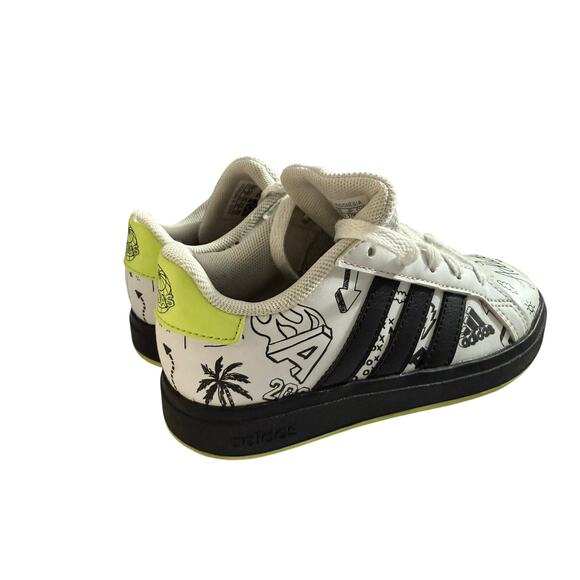 ADIDAS GRAND COURT 2.0 KIDS TENNIS SHOES WITH DRAWINGS IG4853 Size 11 - Picture 3 of 9